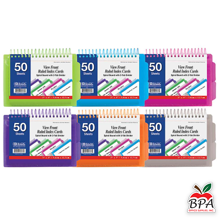 Bazic • Index Card View Poly Spiral Bound